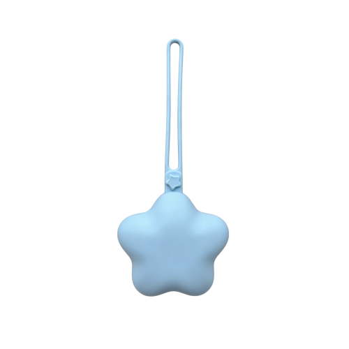 Silicone Pacifier Holder Case, Baby Silicone Pacifier Case Holders for Diaper Bag, Star Shaped Pacifier Pouch Container for Outdoor Use, Easy Clean - Sky Blue