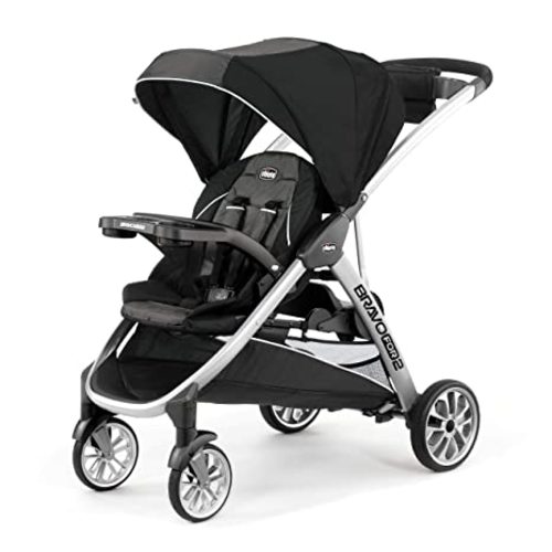 Chicco BravoFor2 Standing/Sitting Double Stroller - Iron | Black/Grey