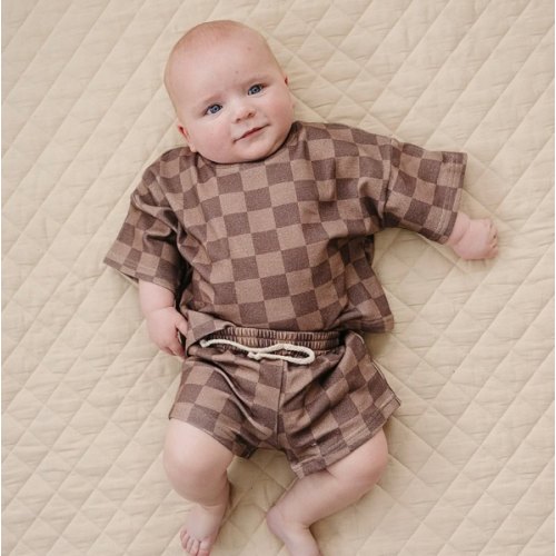 Shorts Set | Espresso Checkered