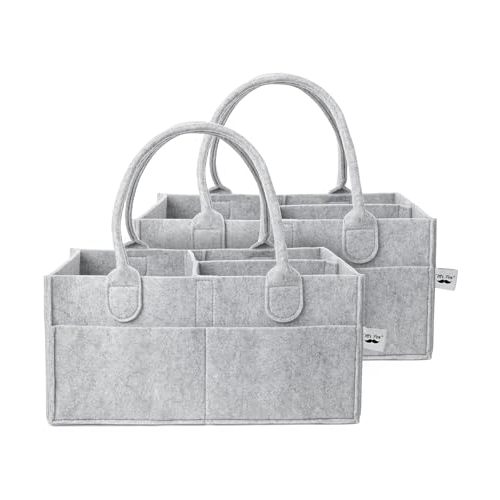 Mr. Pen- Baby Diaper Caddy Organizer, 2 Pack, Gray, Baby Caddy Organizer with Handle, Compact Size, Collapsible & Portable
