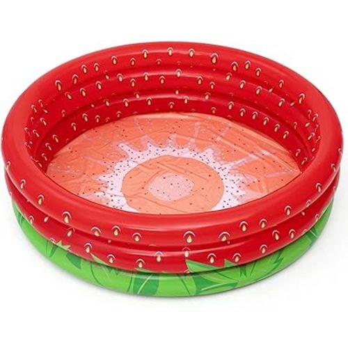 Bestway: H2OGO!Sweet Strawberry Pool - 66" x H15 - Inflatable 3-Ring Play Pool, Kids,103 Gallon, Ages 2+