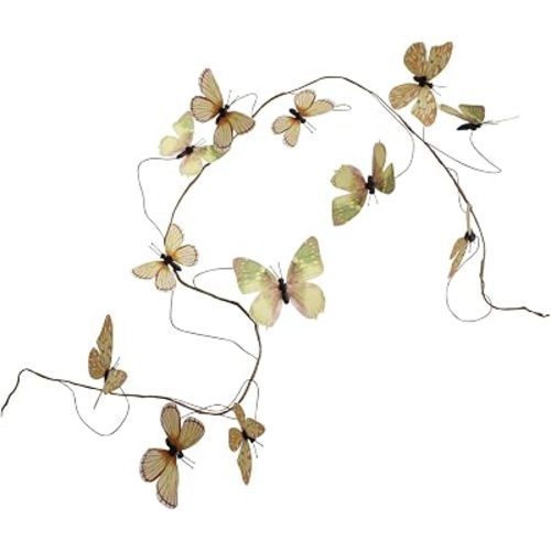 Artificial Butterfly Garland, Fake Butterfly Decorative Vines, DIY 3D Unique Butterfly Hanging Decor for Home Wall Easter Spring Flowers Party Wedding Arch Shopping (yellow20)
