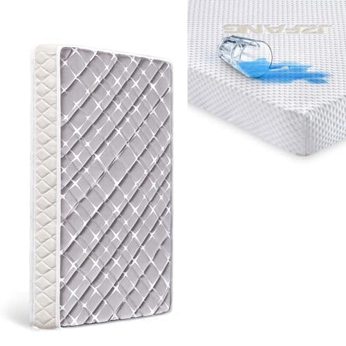 Crib Mattress + Waterproof Mattress Fitted Sheets
