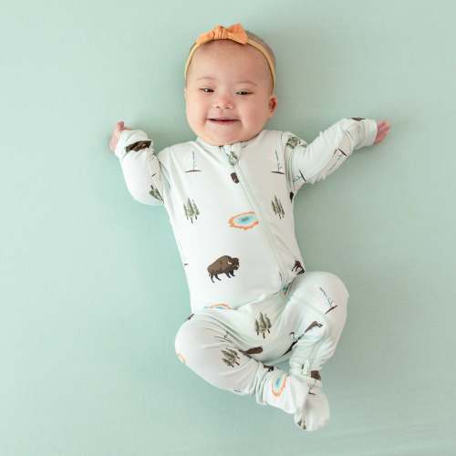 Zippered Footie - Yellowstone – Bumps N Bundles