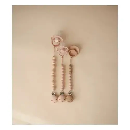 Mushie - Luna pacifier clip - Blush | Smallable