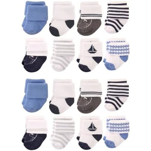 Hudson Baby Unisex Baby Cotton Rich Baby Terry Socks 16-Pack