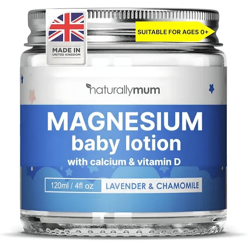 Baby Magnesium Lotion with Calcium & Vitamin D | Support for Sleep, Heart, Bone, Nerve, Gut and Muscle Health | Alternative to Melatonin | Lavender & Chamomile 4.2 fl oz