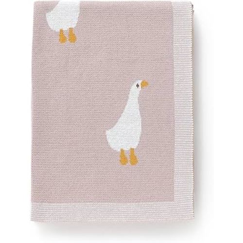 DovFanny Baby Blanket 100% Cotton Knitted Soft Blanket for Newbron with Lovely Zebra, 100 x 80cm (green-goose) : Amazon.ie: Baby Products