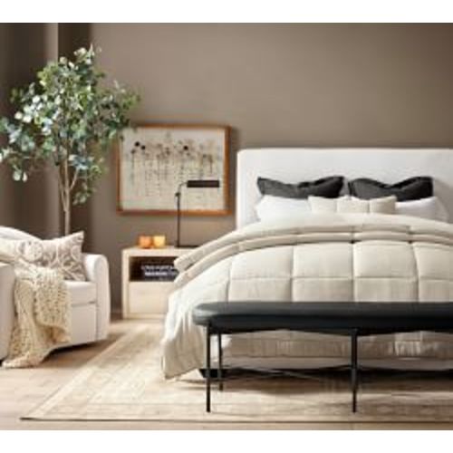 European Flax Linen Waffle Comforter | Pottery Barn