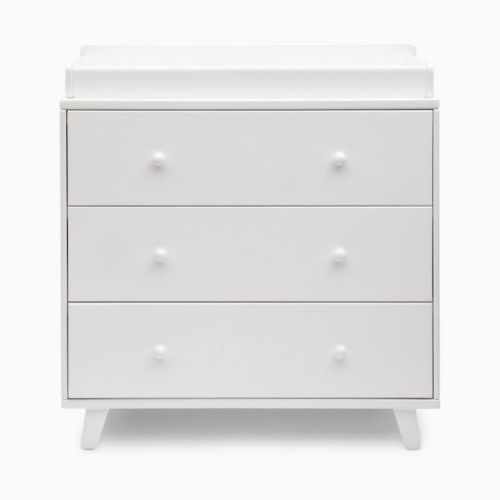 Delta Children Ava 3 Drawer Dresser with Changing Top - White