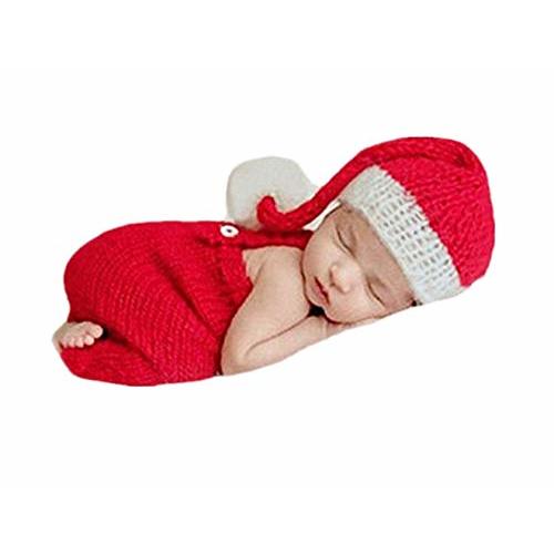 Newborn Photography Props Baby Photo Props Christmas Outfits Newborn Photoshoot Romper & Xmas Santa Claus Red Hat