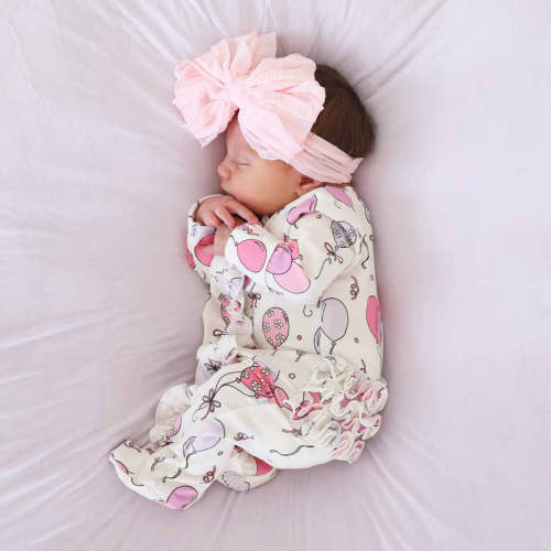 Party Time Ruffle Zipper Footie | Pink