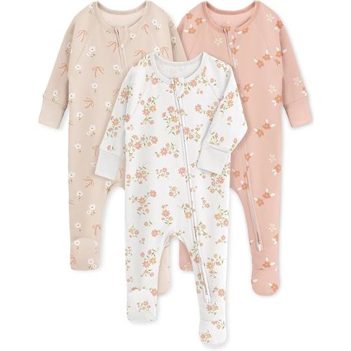 Yoofoss Baby Pajamas 100% Organic Cotton Baby Sleepers for Newborn 0-3 3-6 6-9 Months Boys Girl Clothes 3pcs Footed PJs