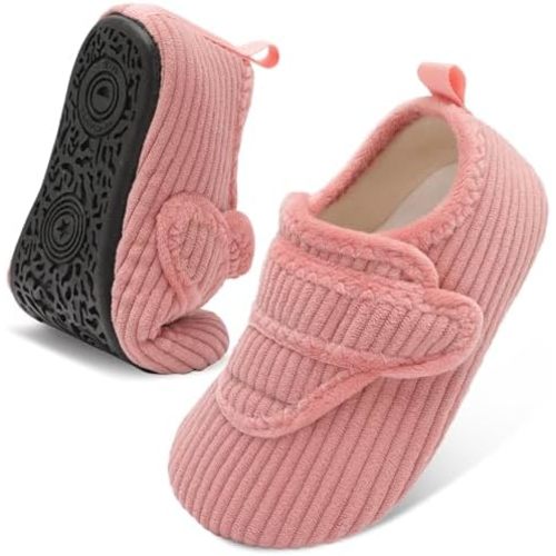 LeIsfIt Toddler Slippers Boys Girls House Shoes Soft Warm Kids House Slippers Slip on Cozy Bedroom Sock Shoes Non-slip Indoor Outdoor Slipper Shoe