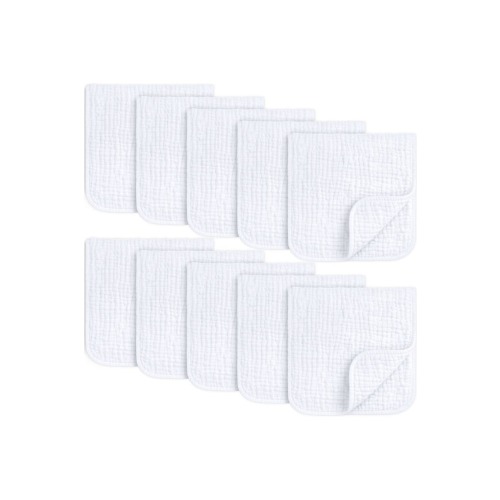 10-Pack Lyra Muslin Burp Cloths, One Size