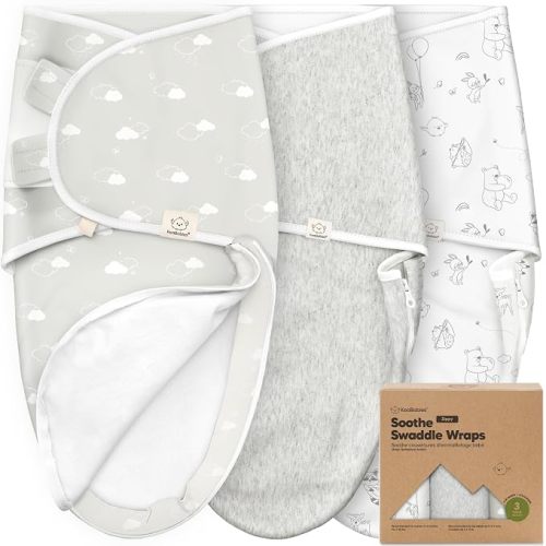 KeaBabies Newborn Swaddles with Zippers, 3pk Baby Swaddle (Aspire, 0-3M)