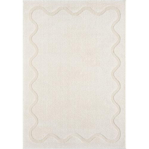 Dakota Fields Abani Hatton COZ150A Beige Ondulating Bordered Area Rug & Reviews | Wayfair