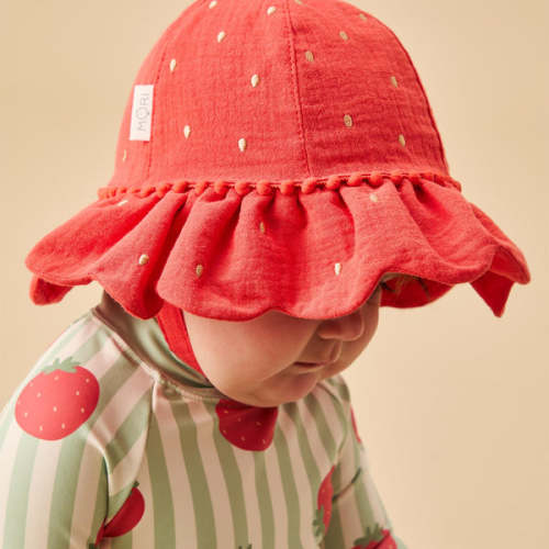 Strawberry Floppy Hat Red / 0 - 3 M