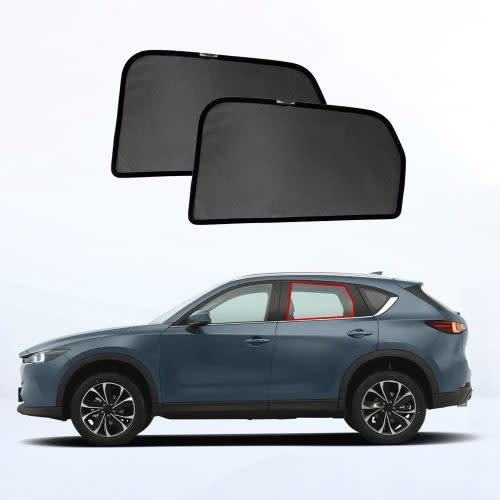 FEISHILINIYA Magnetic Rear Side Window Sunshades for Mazda CX5 (2017-2025) Polyester Privacy Curtains with Buckle for Side Passenger for CX-5 Accessories
