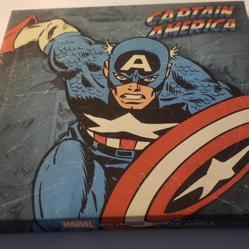 Marvel comics Captain America 8x8 inch canvas wall...