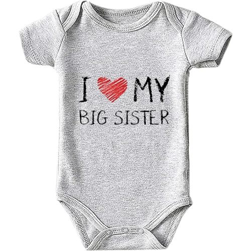I Love My Big Sister Baby Girls Boys Bodysuit Newborn Clothes Short Sleeve Infant Romper