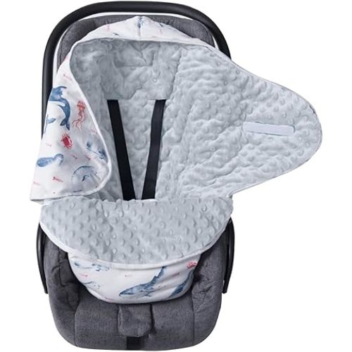 Miracle Baby Swaddle Blankets for Car Seats, Soft Pure Cotton Breathable Swaddle Wrap Safe for Boys Girls, Thick Padded Swaddle Sleep Sack for Infants 0-6 Months