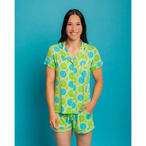 Happy Surge Women's Collar Shirt & Shorts Set
