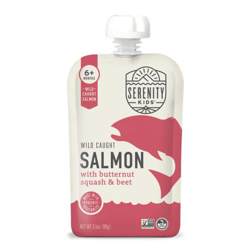 Serenity Kids Wild Caught Salmon Baby Food Pouch with Butternut Squash and Beet 3.5oz