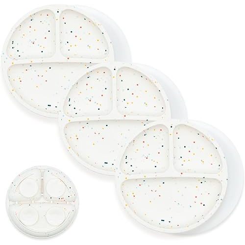 WeeSprout Suction Plates for Babies With Lids & Toddlers