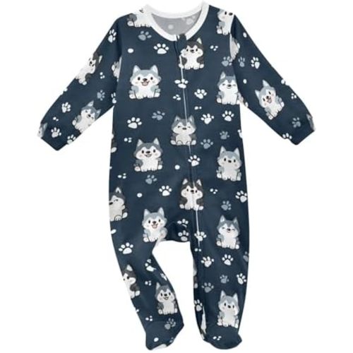 Dussdil Baby One-Piece Footies Newborn Rompers Pajamas Cotton Footed Pjs for Sleep Play Boys Girls