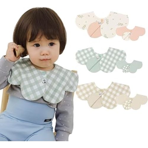 Konny Baby Bib 3-Pack Reversible Soft and Absorbent Bandana for Drooling and Teething Newborn Boys Girls Baby Essentials