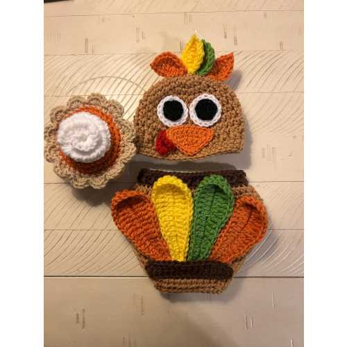 Crochet Turkey Outfit: Baby's First Thanksgiving Costume - Photo Prop