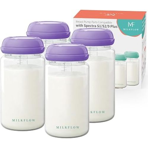 Breast Milk Storage Bottles,10oz Wide Neck Plastic Bottles for Pumping