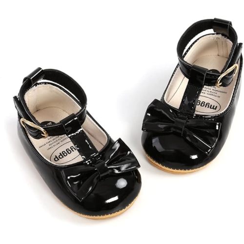 Baby Girls Mary Jane Flats with Bowknot Floral Princess Wedding Dress Shoes Soft Newborn Infant Crib First Walkers Prewalker