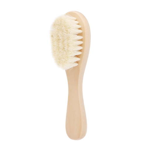 Baby Detangling Brush, Soft Wool Infant Hairbrush, Wooden Handle, Scalp Massage, 5.9