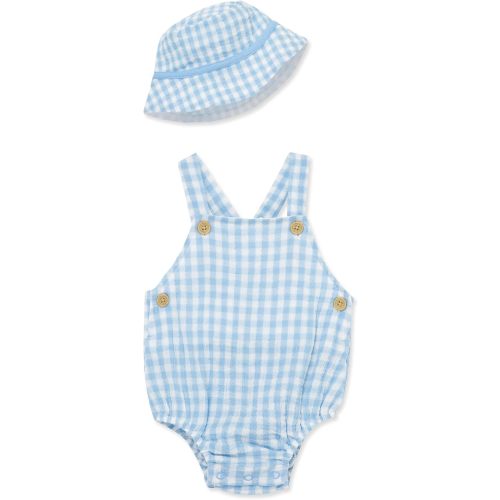 Little Me Clothes for Baby Boys' Gauze Sunsuit and Hat Set, 3 to 12 Months