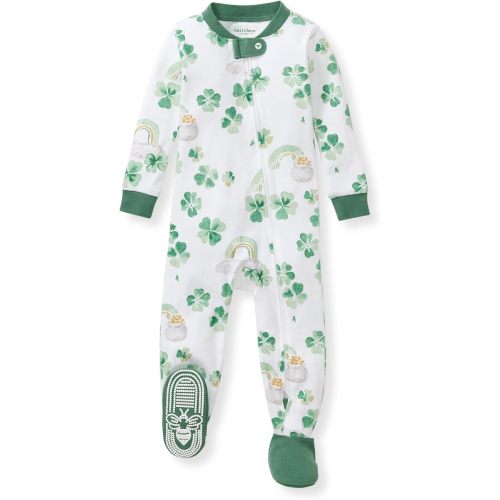 Burt's Bees Baby Baby Girls Sleeper Pajamas, 100% Organic Cotton, One-piece PJs, Diagonal Zip Up Jumpsuit, Snug Fit Footie