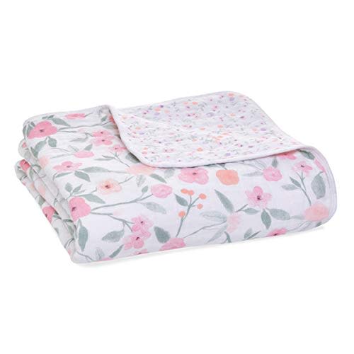 aden + anais 100% Cotton Muslin Baby Blanket Crib Bedding for Newborn Baby and Toddler, Nursery Blanket for Boys and Girls, Baby Registry and Shower Gift - Mon Fleur