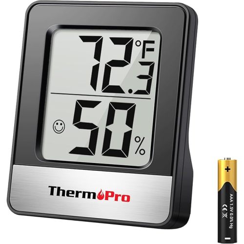 ThermoPro TP49 Digital Hygrometer Indoor Thermometer Humidity Meter Room Thermometer with Temperature and Humidity Monitor Mini Hygrometer Outdoor