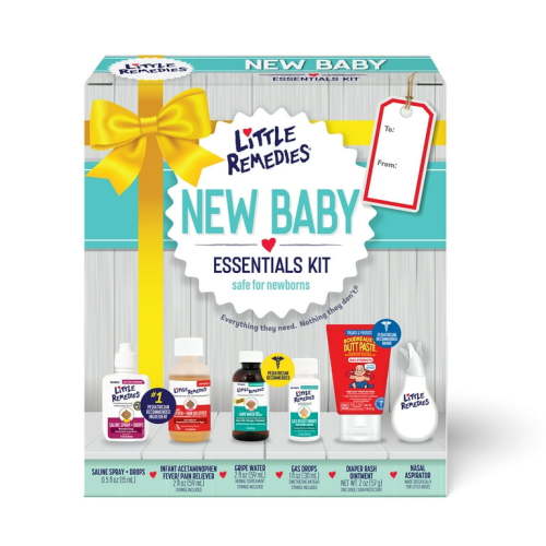 Little Remedies New Baby Essentials Kit, 6 Piece Kit for Baby's Nose and Tummy