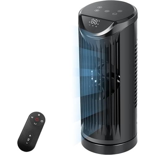 Personal Tower Fan for Bedroom, 25dB Quiet Fans that Blow Cold Air | 4 Speeds Cooling Standing Fan with 12H Timer,Remote,60° & 110° Oscillating Floor Tower Fan for Bedroom Office,Black