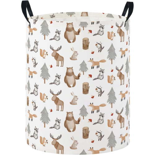 UniVerse Baby Laundry Basket Baby Nursery Hamper Kids Laundry Basket Toy Storage Bin for Boys Room Decor Gift Baskets for Bedroom Bathroom(Grey Animal)