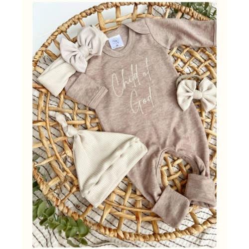 Baby Outfit | Mocha Brown Romper Child of God – Wonderfully Made