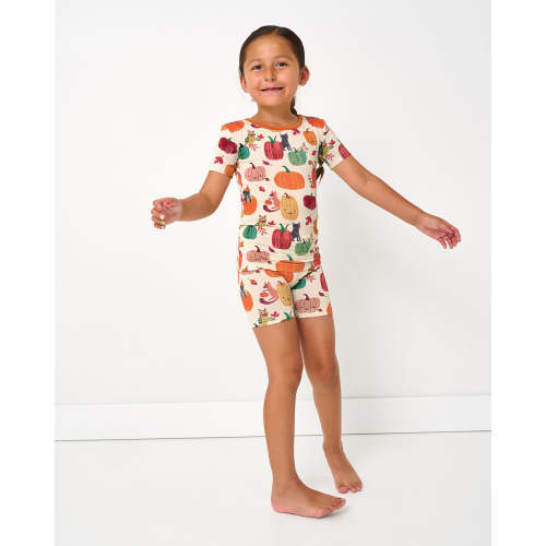 Pumpkin Pals Two-Piece Short Sleeve & Shorts Pajama Set | Little Sleepies