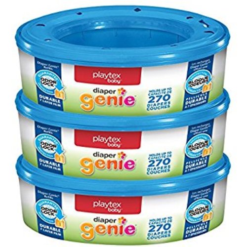 Playtex Diaper Genie Refill Bags, Ideal for Diaper Genie Diaper Pails, Pack of 3, 810 Count - 3 Pack Refill