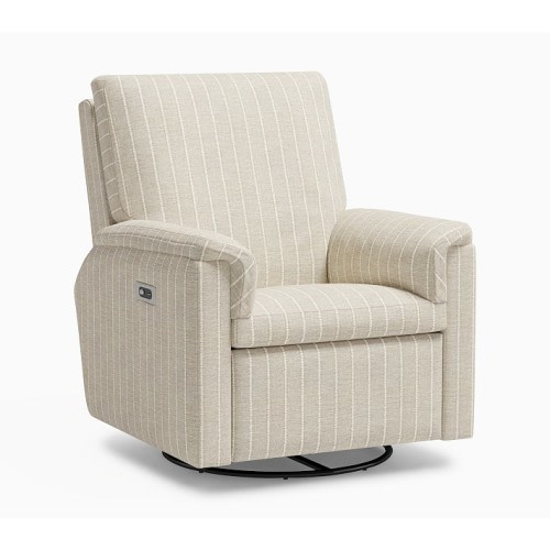 Dream Power Recliner Performance Textured Stripe Natural