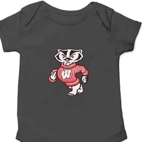 WI badger onesie, 6-9 months