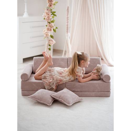 NEW IN!- Mini Montessori Play Sofa Comfort -Light Pink Corduroy - Foam play set - Play gym - foam play elements - gift - Spielsofa-Standard
