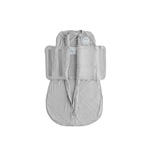 Dreamland Baby Bamboo Viscose Swaddle Sleep Sack (0-6 Months). 1.0 TOG Ultra Soft Swaddle Blanket w/Built in Band. 97% Viscose, 3% Spandex (Grey). Mom-Owned US Business, Premium Materials