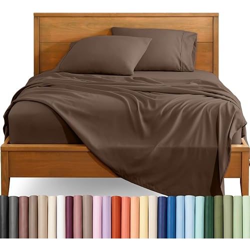 Bare Home Sheet Set - 1800 Ultra-Soft (Split Head Flex King, Cocoa)